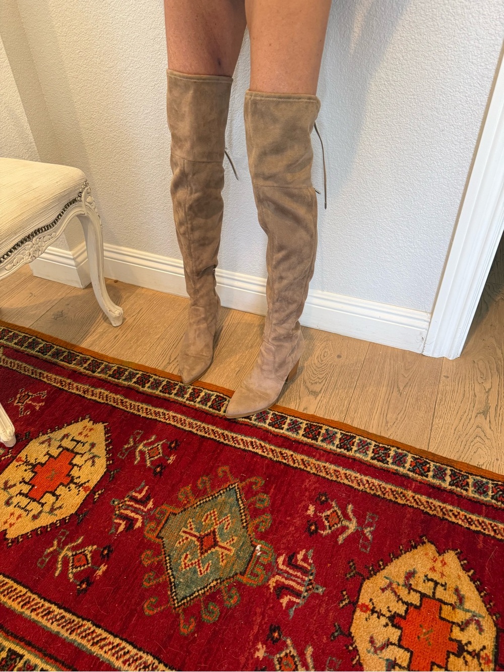 Marc Fisher Taupe Suede Over-the-Knee Pointed Toe Boots